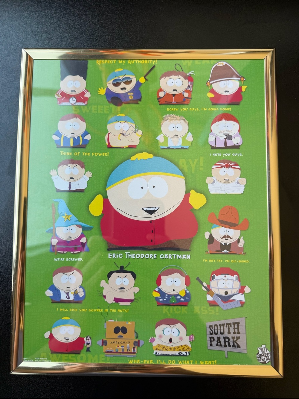 2007 South Park Cartman Collage Out Of Print Framed 8x10
